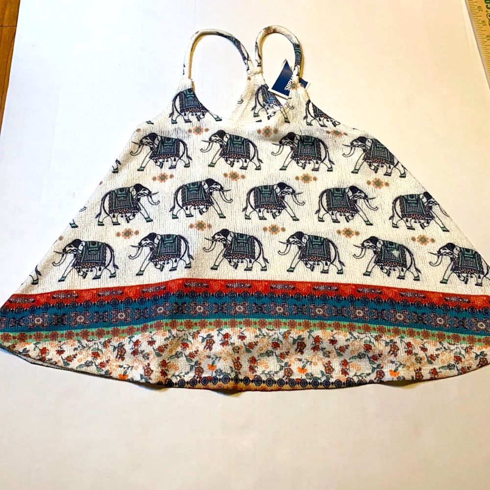 Sage woven top Elephants